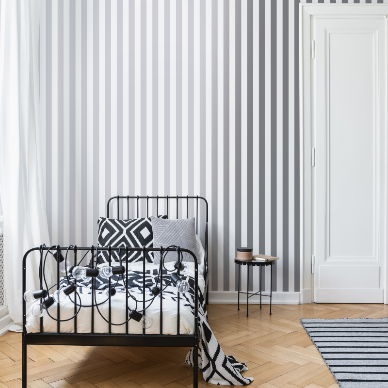 Silver Stripe - Wallpaper Emporium