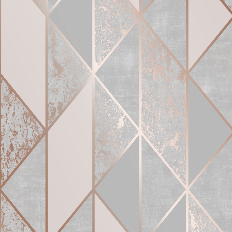 Milan Geo Rose Gold Wallpaper Emporium