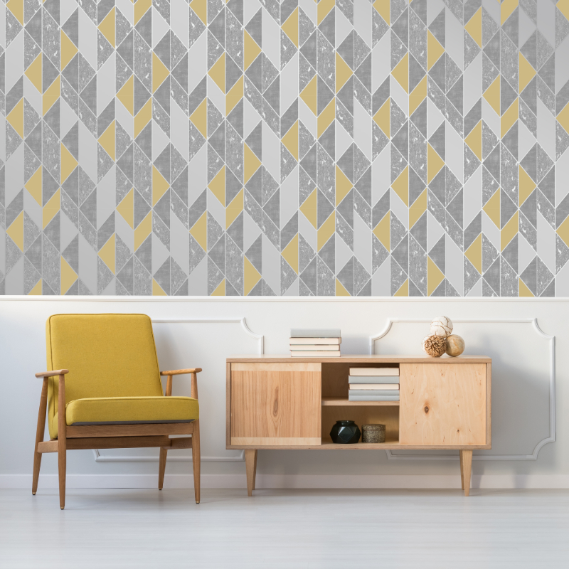 Milan Geo Yellow Wallpaper Emporium