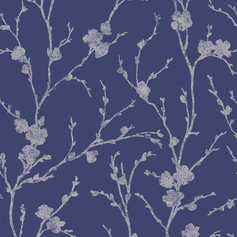 Meiying Cobalt - Wallpaper Emporium