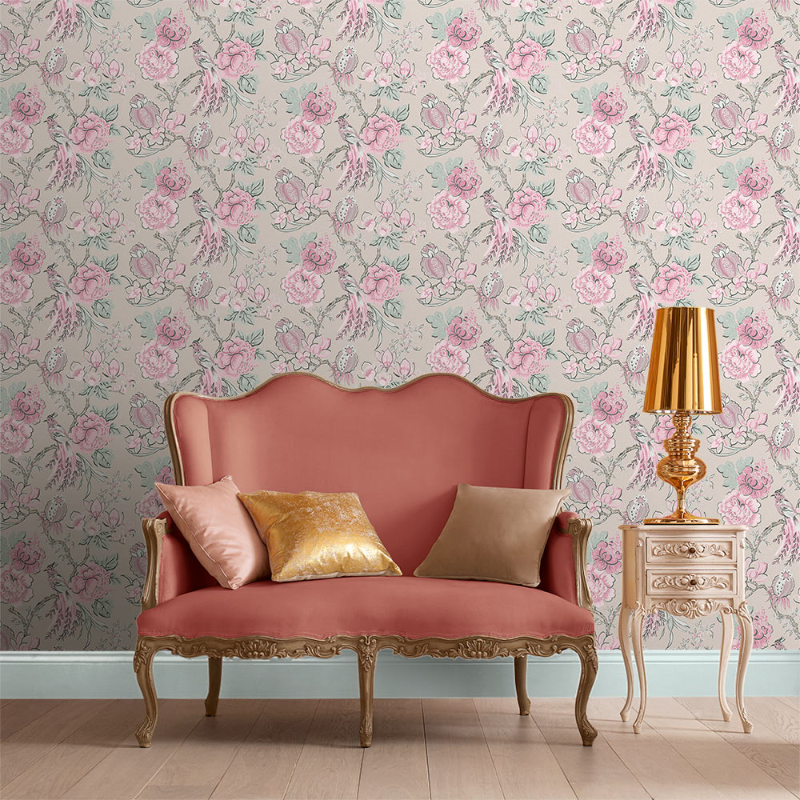 Chinoiserie Pink Linen