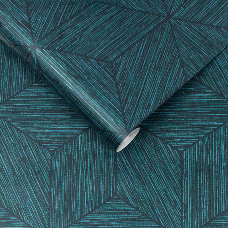 Grasscloth Geo Teal