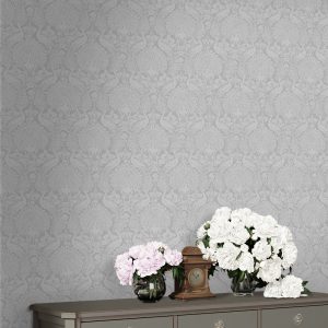 Peacock Damask Pale Slate