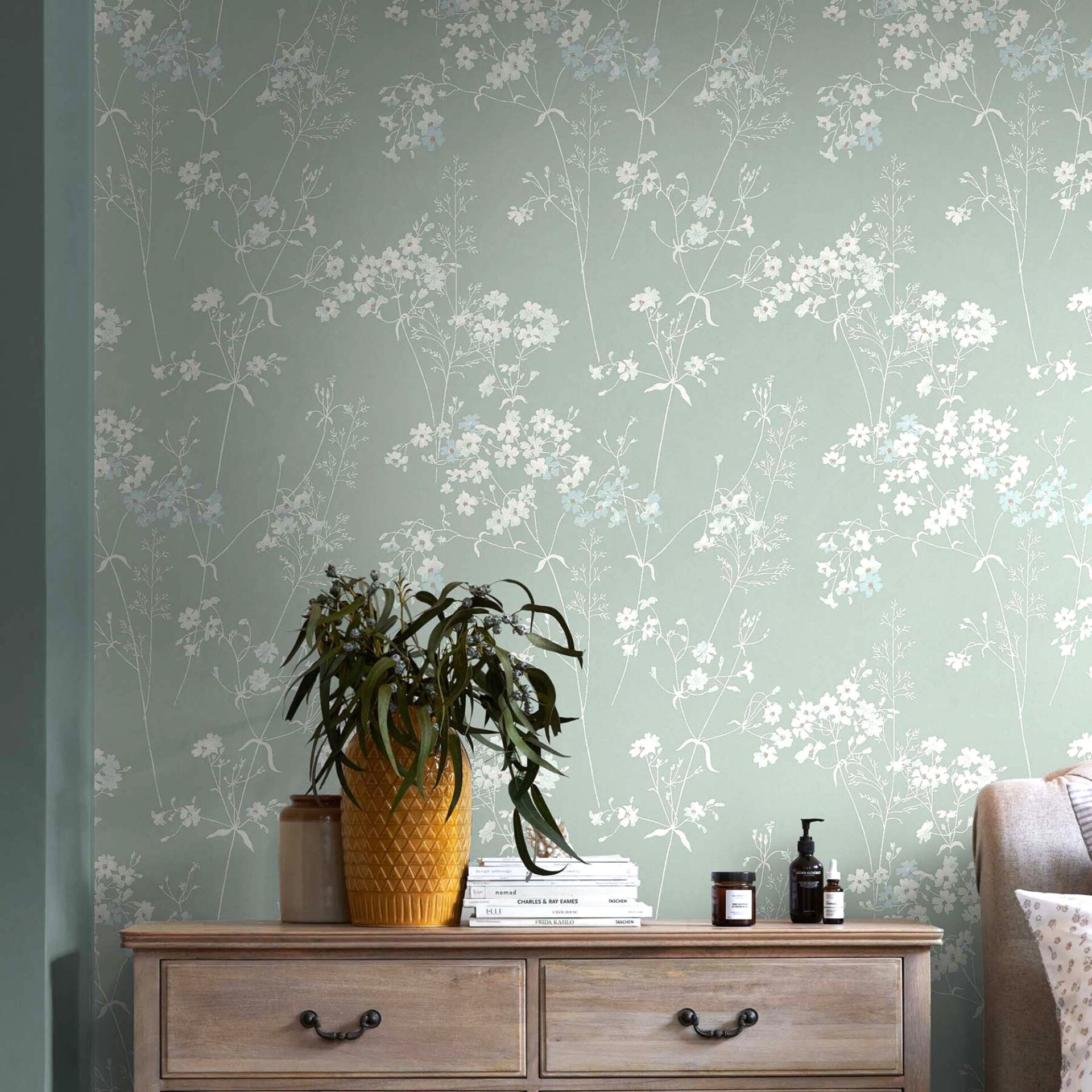 Leaf Duck Egg Wallpaper Emporium