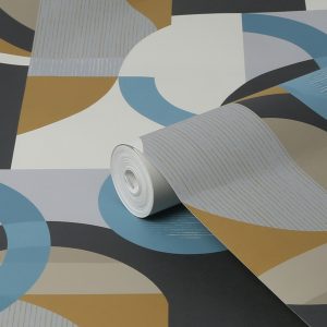 Retro Shapes Geo Blues