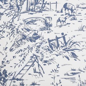 Toile de Jouy Dark Seaspray Blue