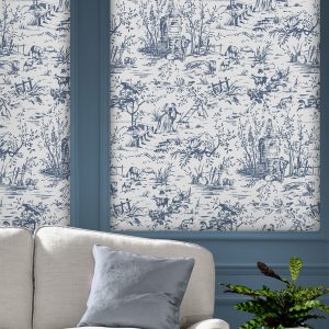 Toile de Jouy Dark Seaspray Blue