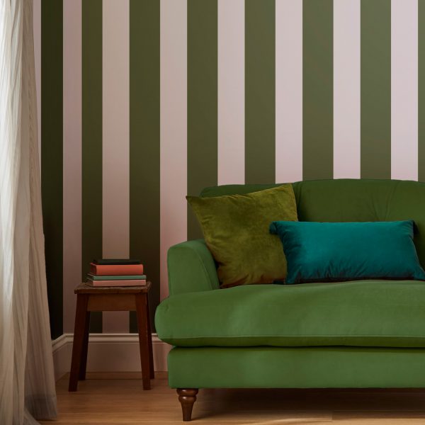 Harborough Stripe Olive Green - Image 2
