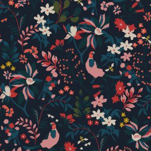 Fields Edge Floral French Navy