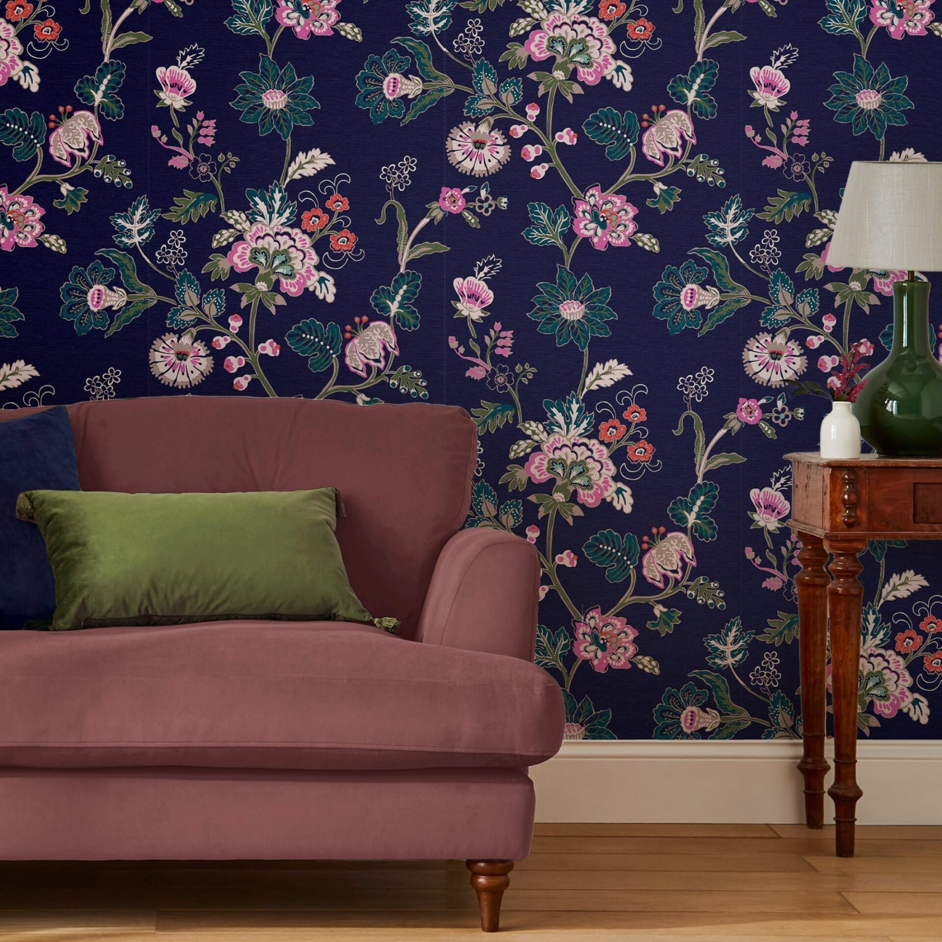 Vine Cottage Floral Royal Navy - Image 2