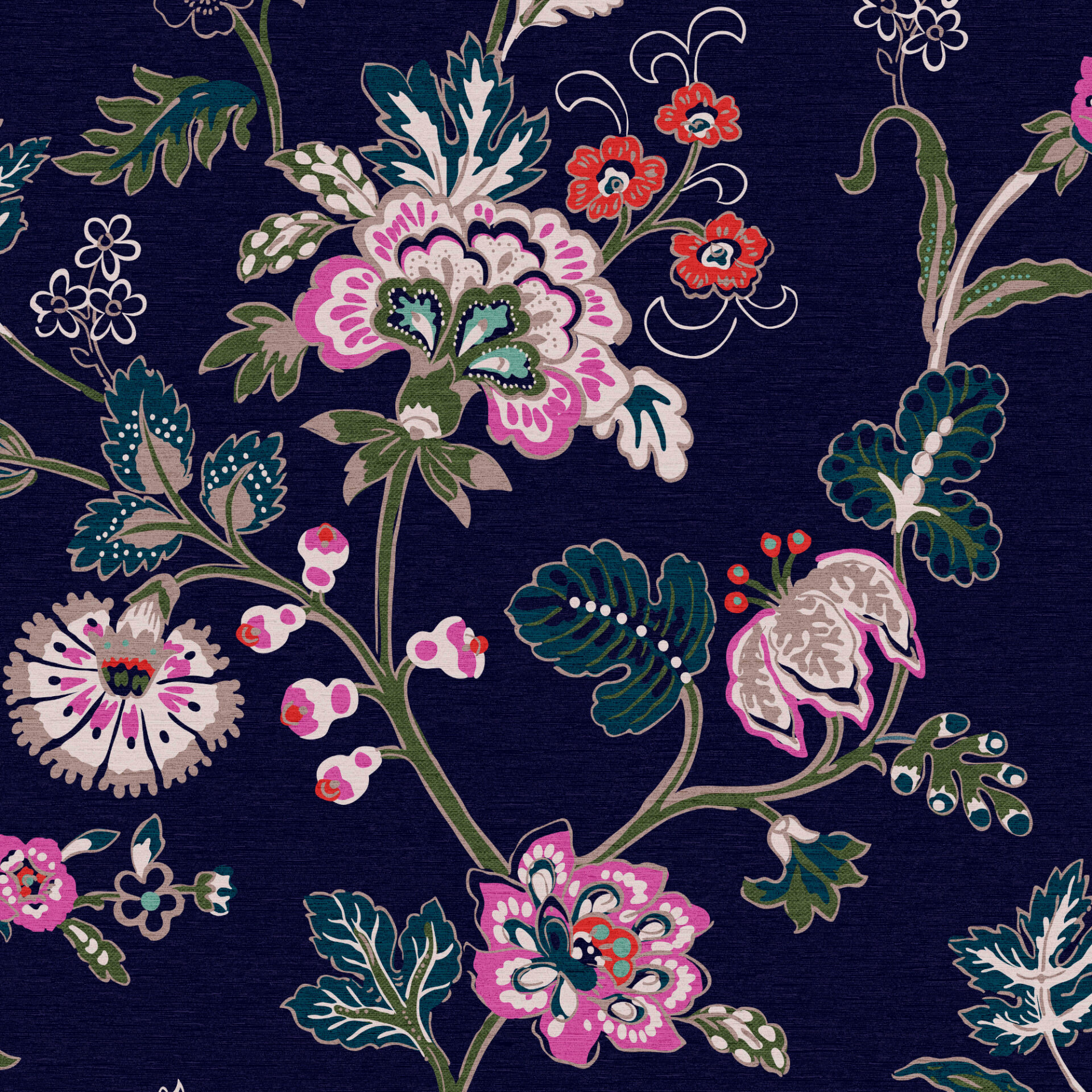 Vine Cottage Floral Royal Navy