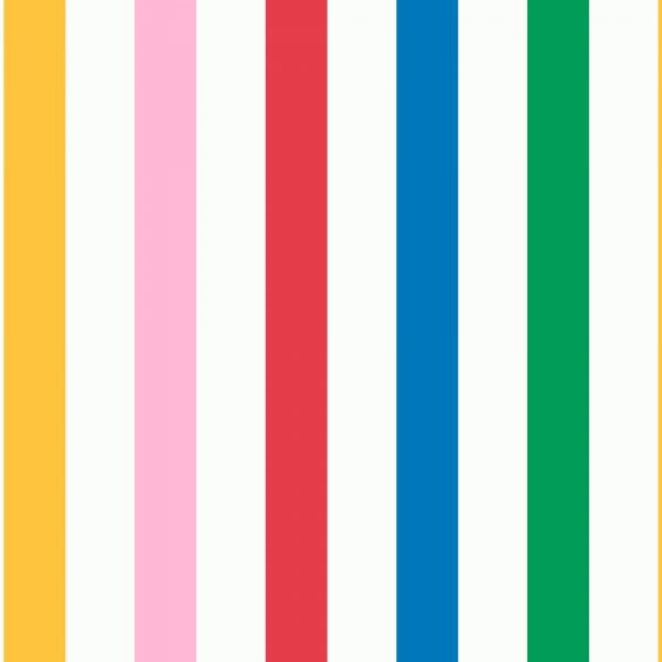 Country Critters Chunky Stripe White / Rainbow