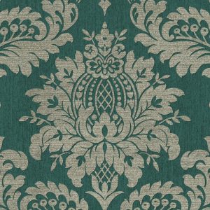 Archive Damask - Teal & Gold