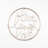 Live Laugh Love metallic wall art up-close