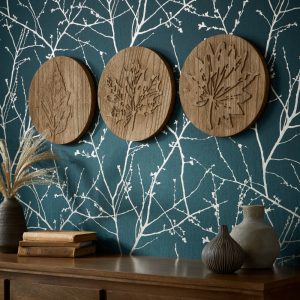 Wood Leaves Trio on display