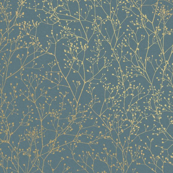 Gypsophila Airforce Blue & Soft Gold up-close