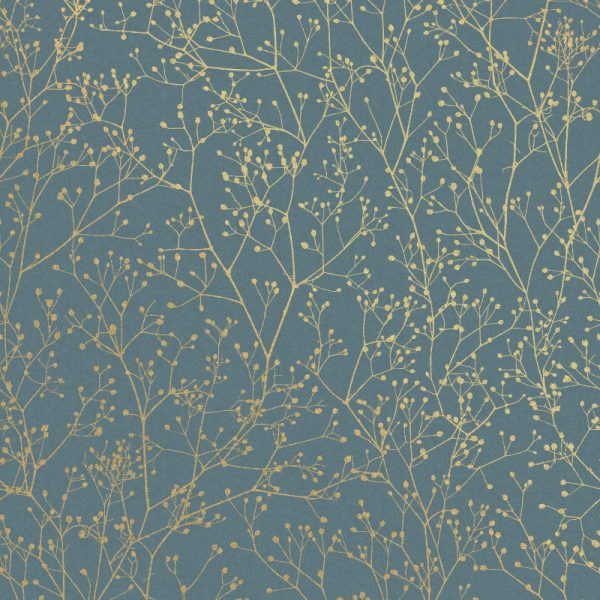 Gypsophila Airforce Blue & Soft Gold up-close