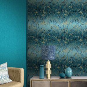 Meadow Grass Teal & Soft Gold roomset
