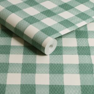 Painted Gingham Green