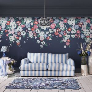 Clifton Floral Navy Fixed Size Mural