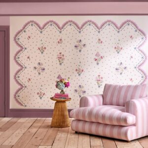 Stitch In Time Pink Fixed Size Mural