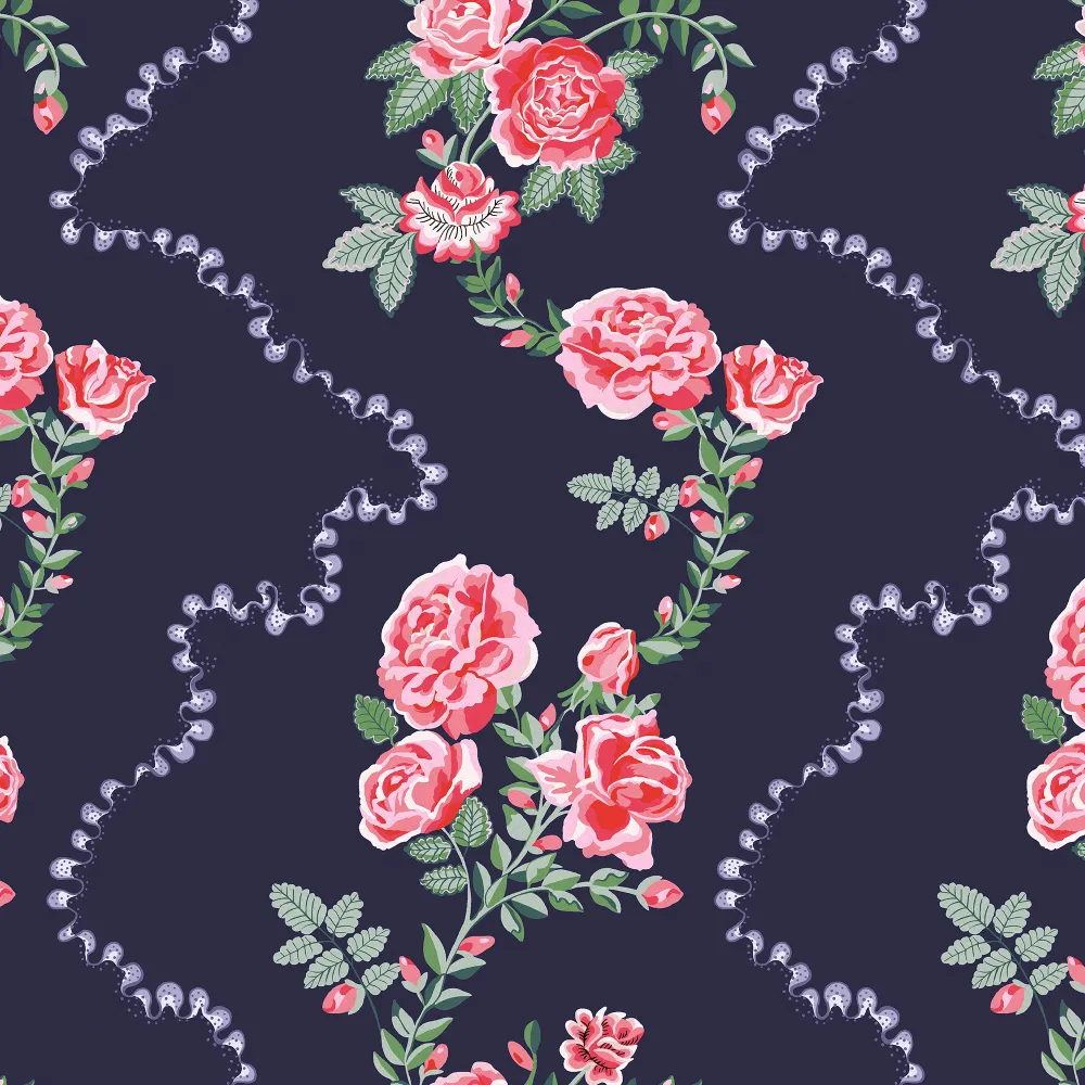 Rose Flutter Navy - Image 3