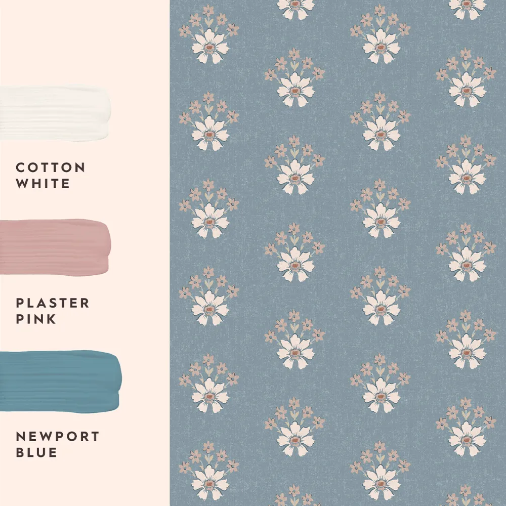 Semington Floral Geo Newport Blue - Image 4