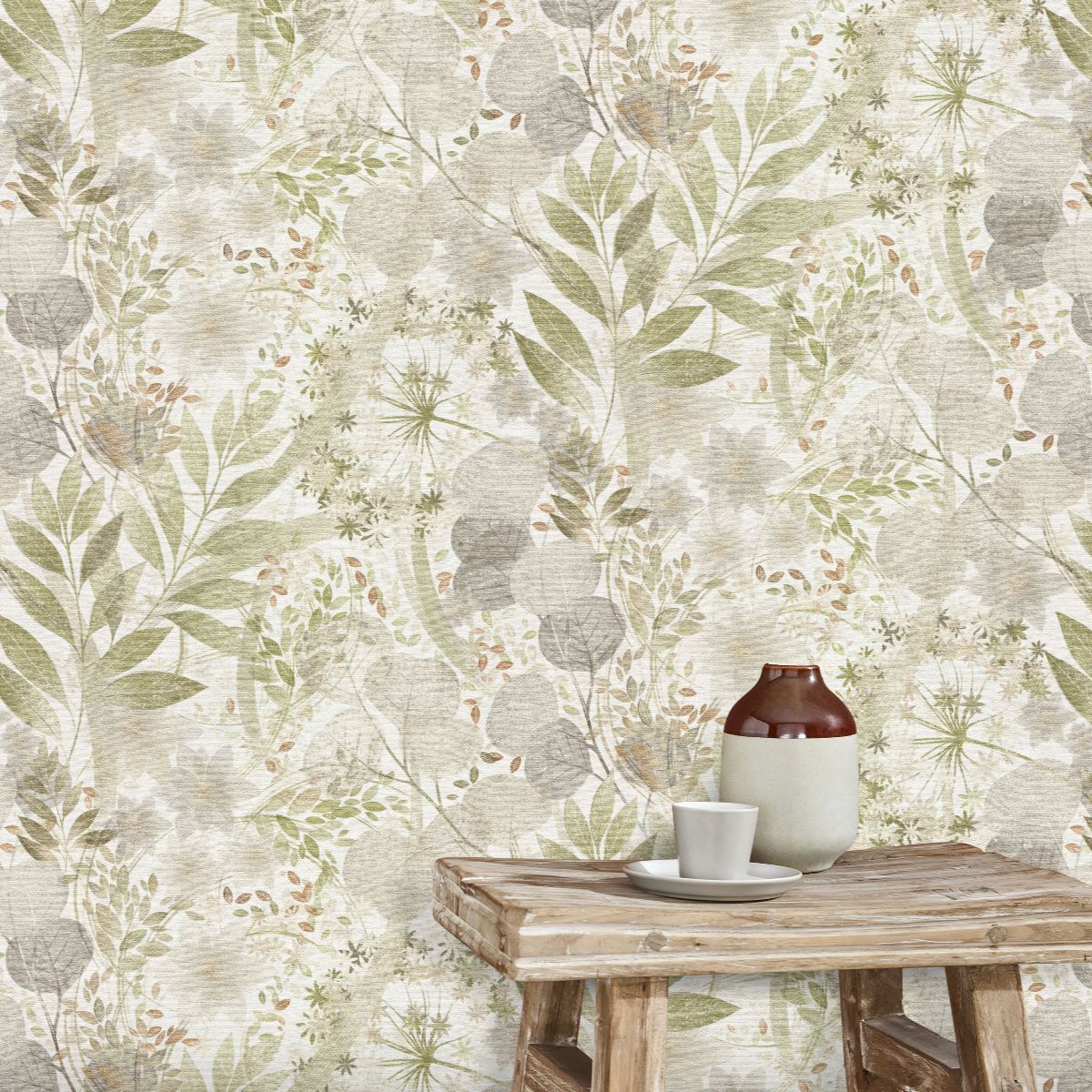 Erismann Secret Grove Floral Green roomset