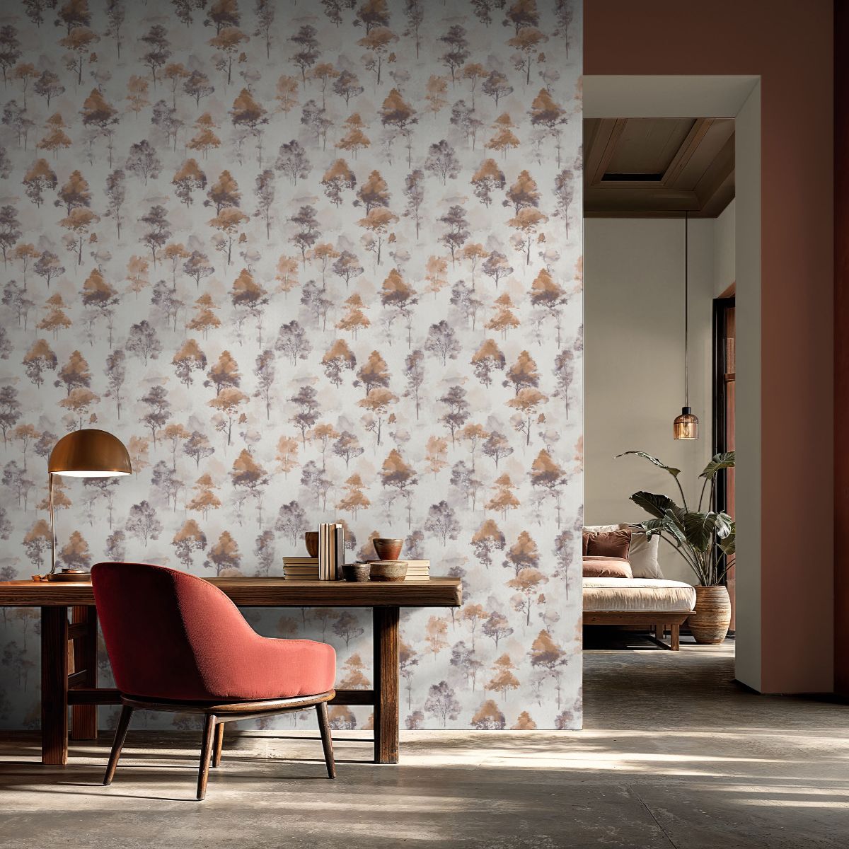 Lightwood Tree Brown/Orange roomset
