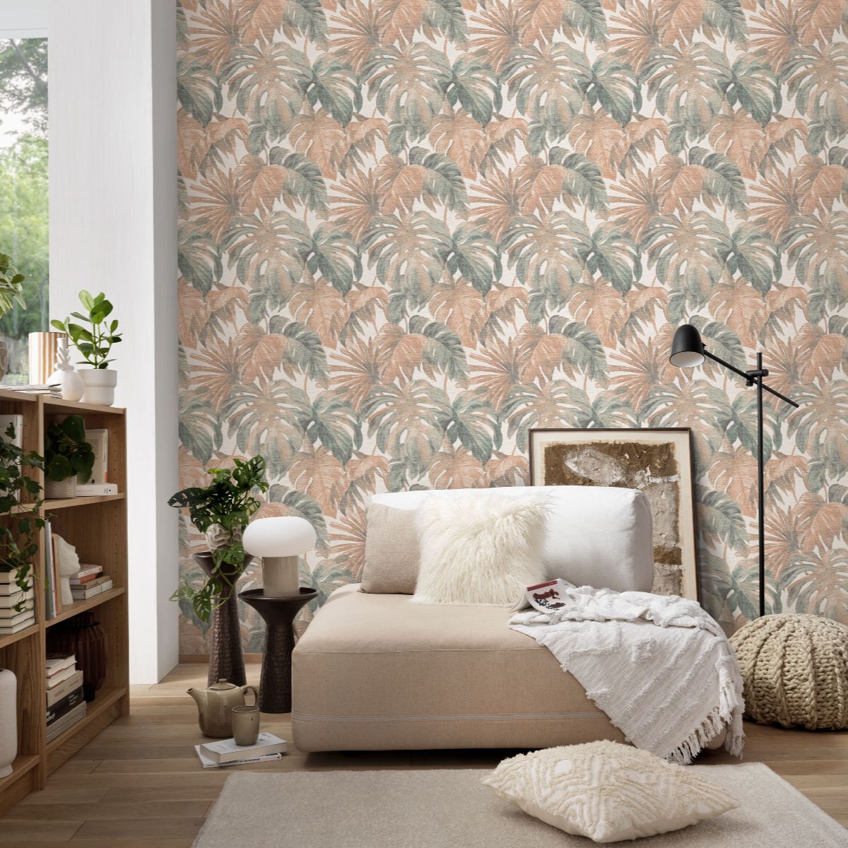 Mistry Monstera Leaves Brown roomset