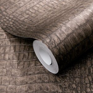 Wild Lagoon Animal Skin Brown Metallic rollshot